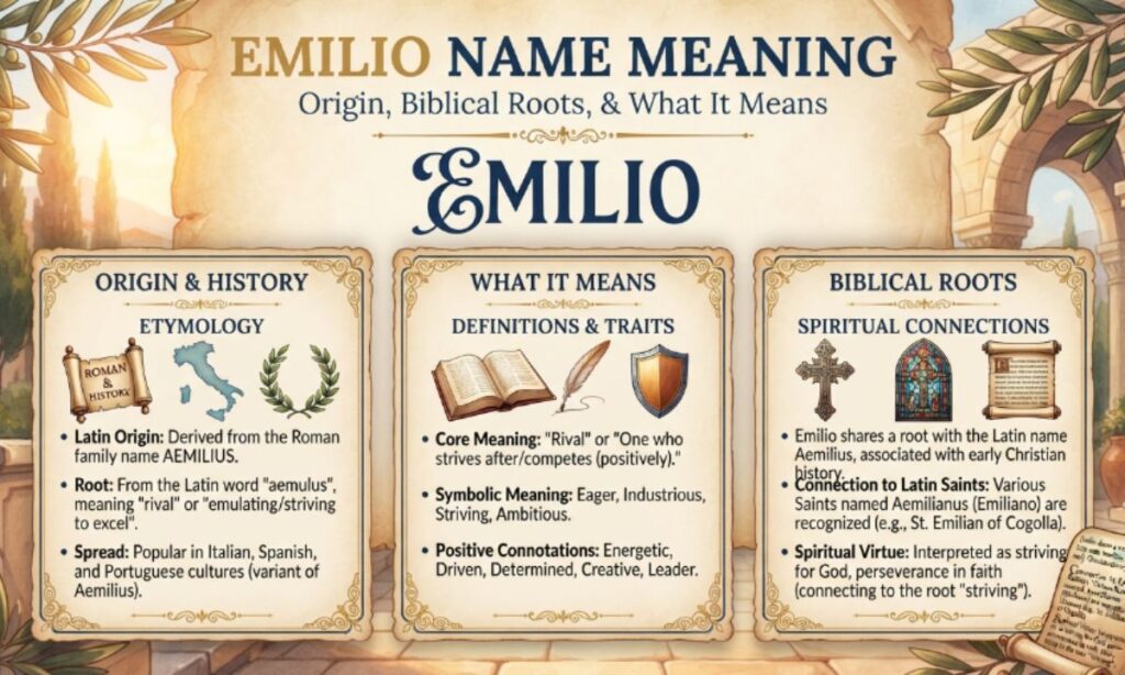Emilio Name Meaning Origin, Biblical Roots, & What It Means