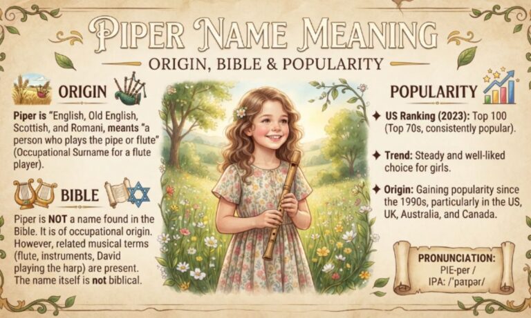 Piper Name Meaning — Origin, Bible & Popularity