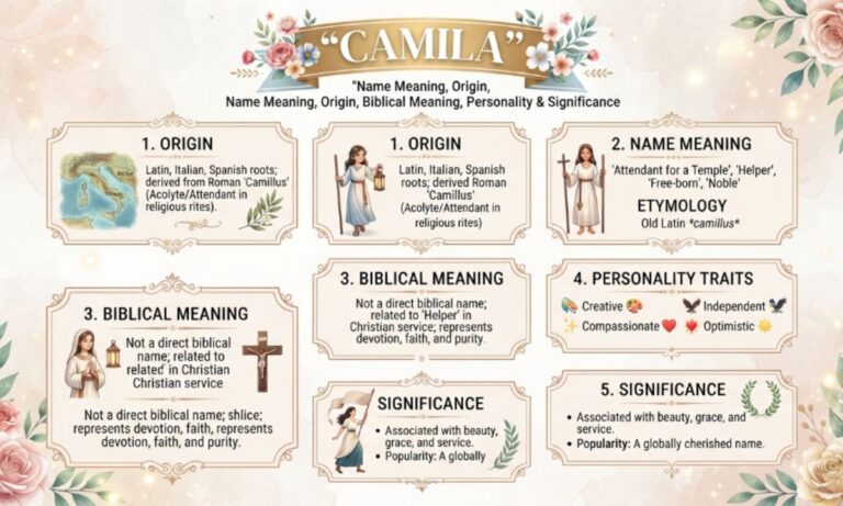 Camila Name Meaning Origin, Biblical Meaning, Personality & Significance