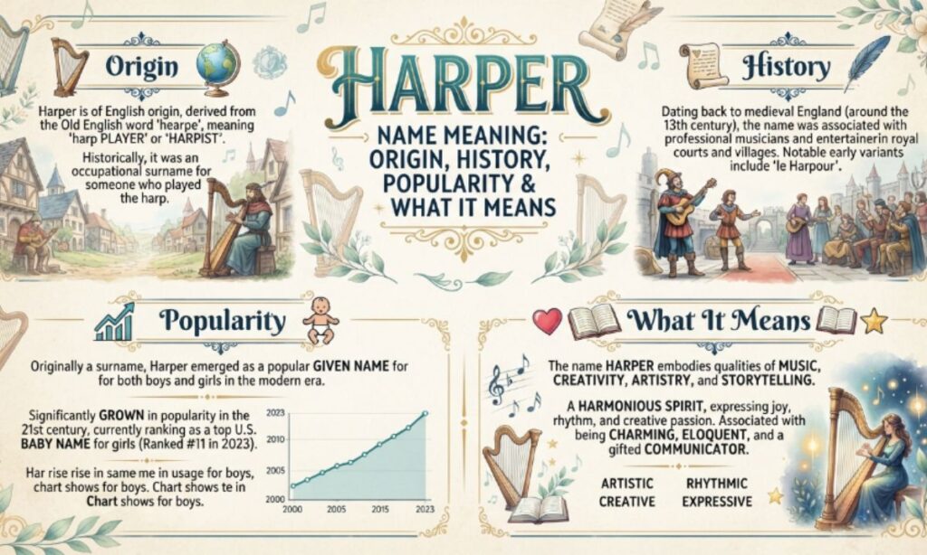 Harper Name Meaning Origin, History, Popularity & What It Means