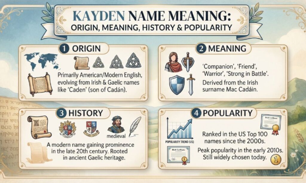 Kayden Name Meaning Origin, Meaning, History & Popularity