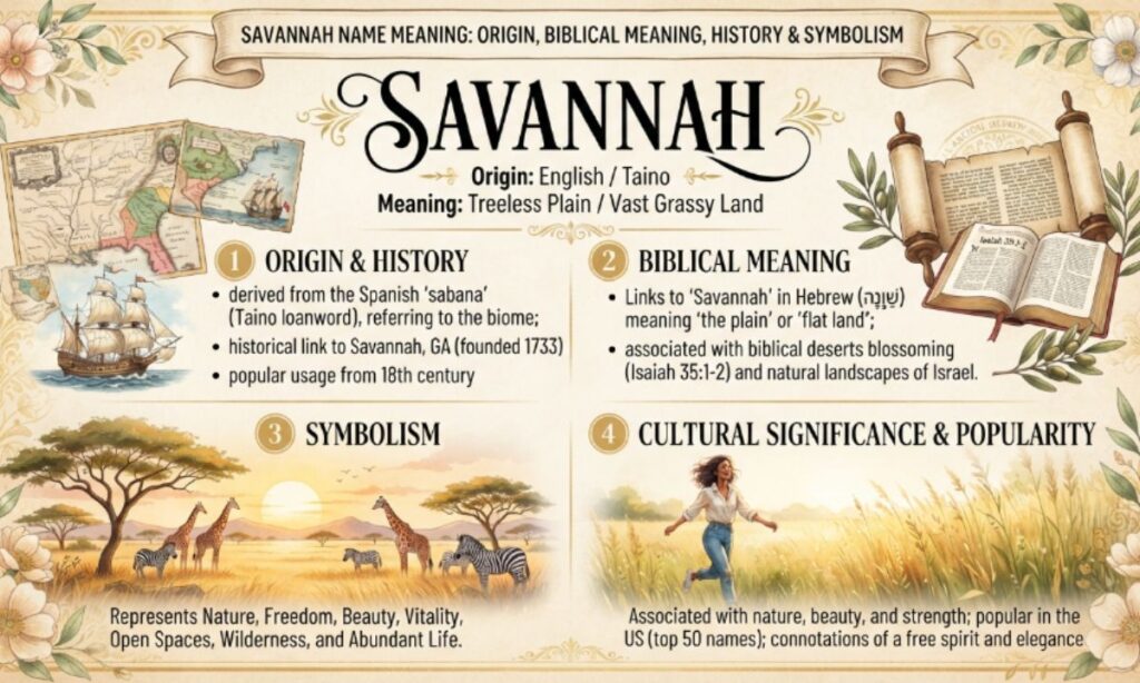 Savannah Name Meaning Origin, Biblical Meaning, History & Symbolism